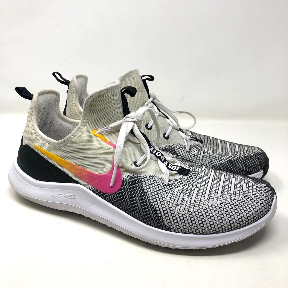 Nike Free TR 8 Training Shoes Womens 12 White Black Pink 942888-008